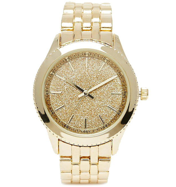 New Look Gold Glitter Watch 金属表壳及表链腕表 $39