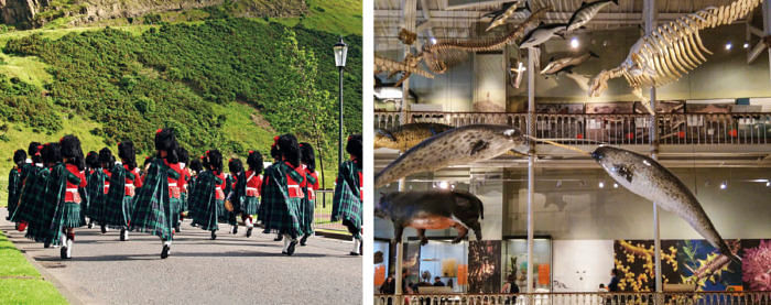 (左)Meet the Queen皇室传统仪式(右)National museums of Scotland展出涵盖科学、科技、大自然历史及世界文化的苏格兰古代文物
